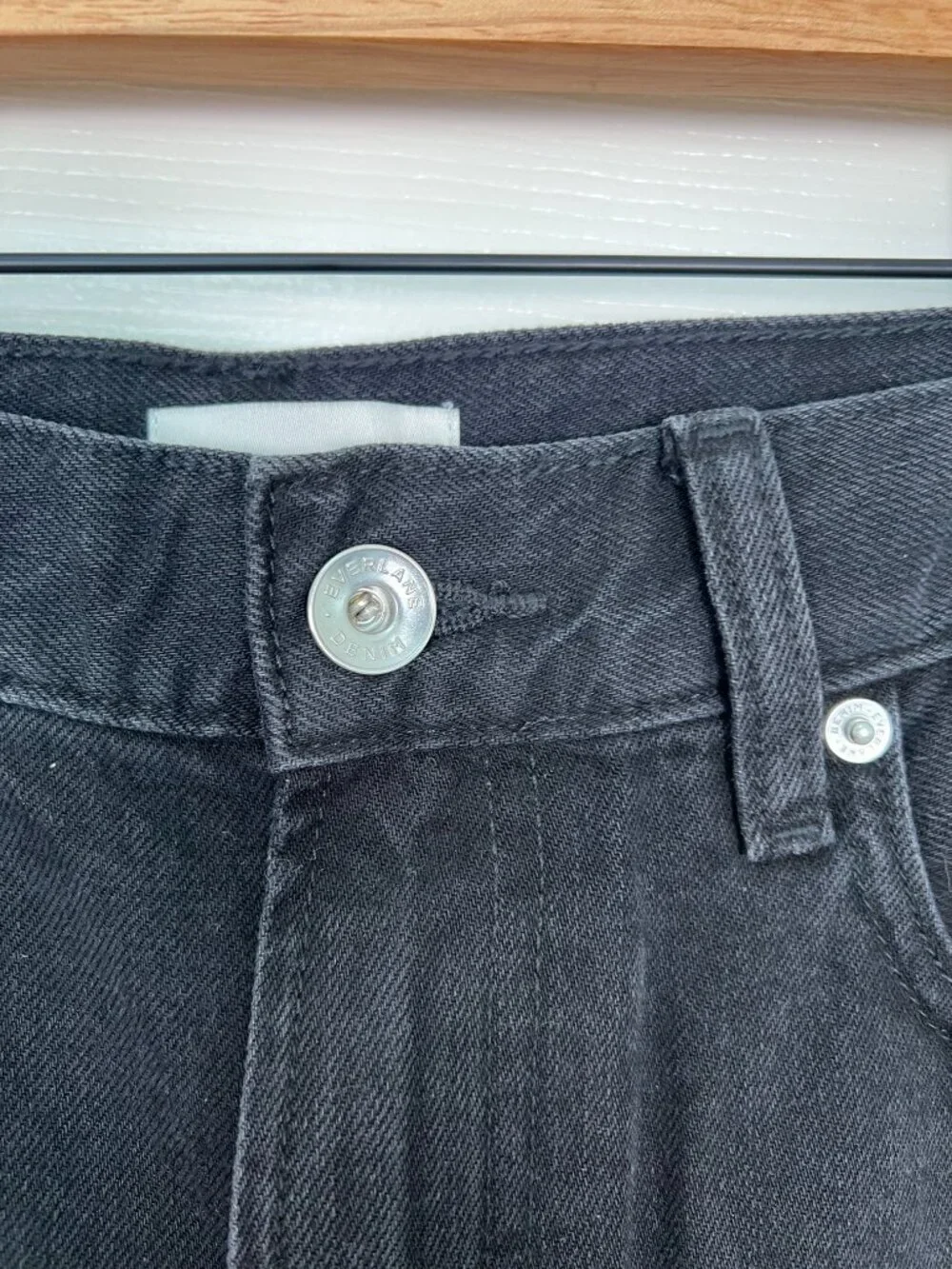 Everlane The OG Baggy Jean Short Washed Black Size 27 NWOT